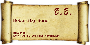 Boberity Bene névjegykártya